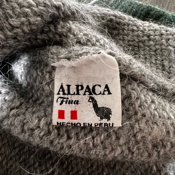 Alpaca Connection Wool Crewneck Geometric Pattern Sweater - Picture 12 of 12